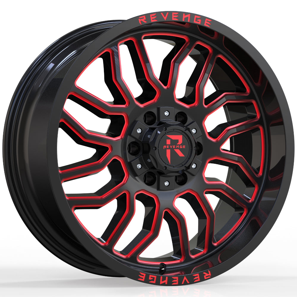 Revenge Offroad RV-205 Black Red Milled Wheel