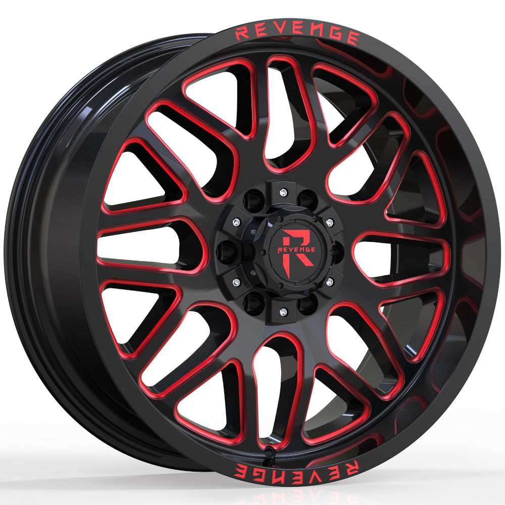 Revenge Offroad RV-206 Black Red Milled Wheel