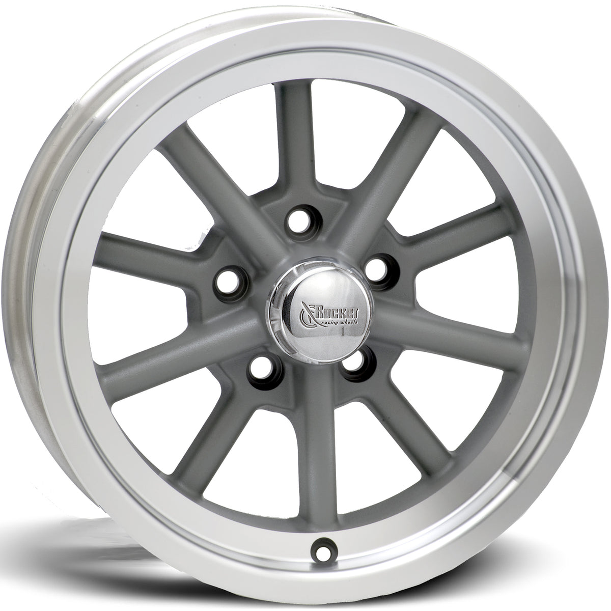 Rocket Racing Launcher Gray Machined Wheel