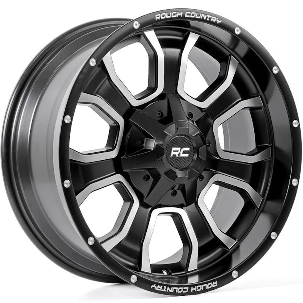 Rough Country 93 Series Black Machined Wheel