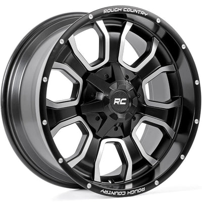 Rough Country 93 Series Black Machined Wheel
