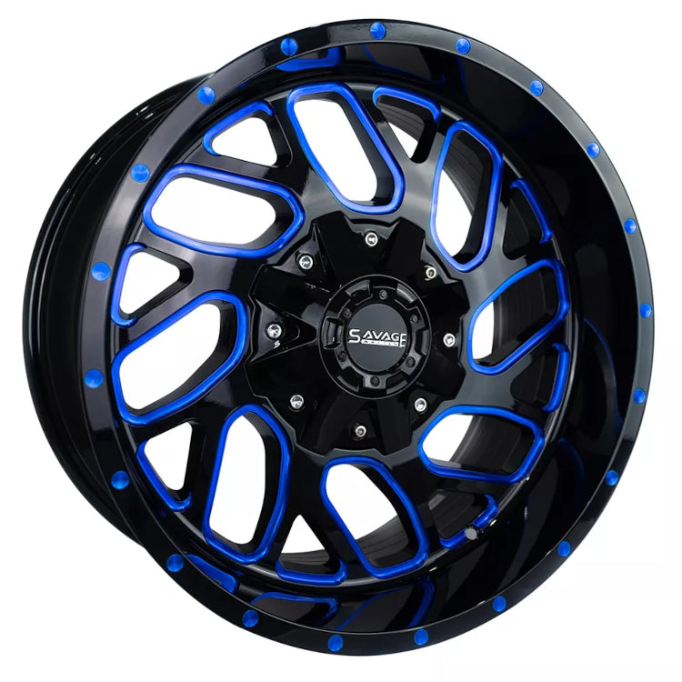 Savage Offroad SA01 Black Blue Milled Wheel