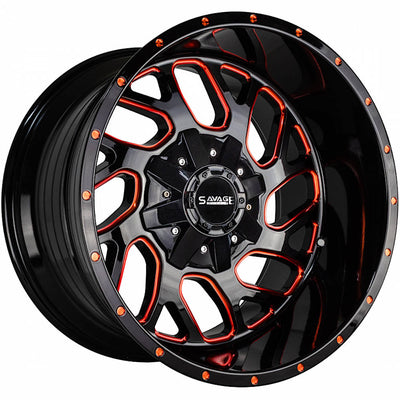Savage Offroad SA01 Black Red Milled Wheel