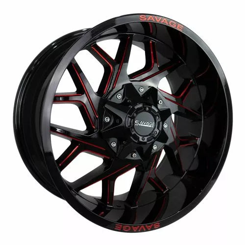 Savage Offroad SA08 Black Red Milled Wheel