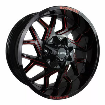 Savage Offroad SA08 Black Red Milled Wheel