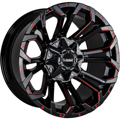 Savage Offroad SA13 Black Red Milled Wheel
