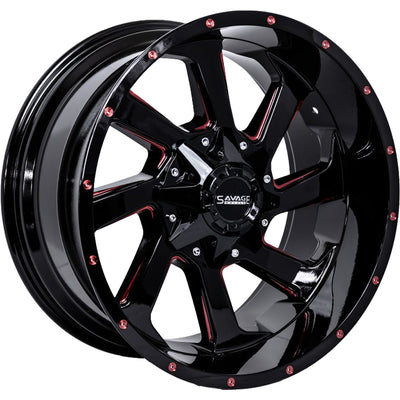 Savage Offroad SA18 Black Red Milled Wheel