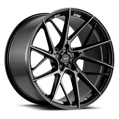 Savini SV-F6 21x12 +54mm Gloss Black with Machined Spokes and a Smoke Tint
