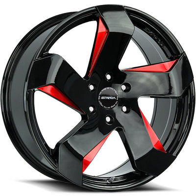 Strada Coltello Black Red Milled Wheel