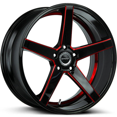 Strada Perfetto Black Red Milled Wheel