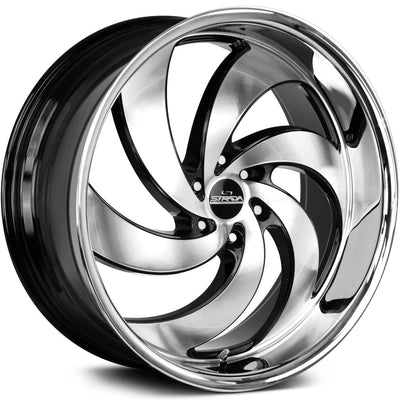 Strada Retro 6 Black Machined Wheel