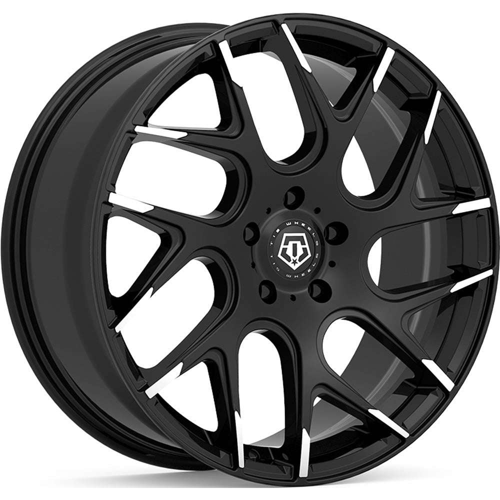 TIS 542MBT Black Machined Wheel