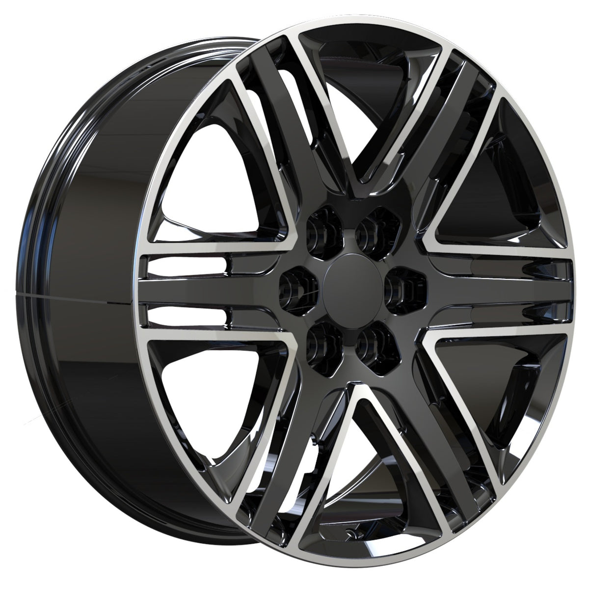 USA Replica 2102 Black Machined Wheel