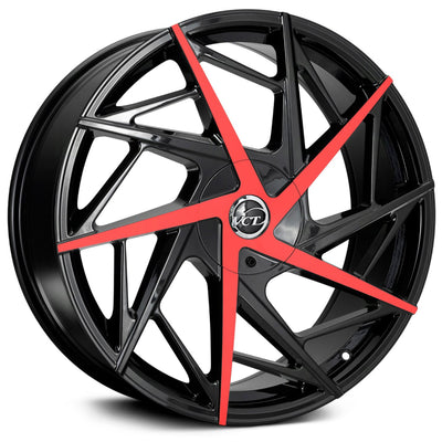 VCT Warlock Black Red Machined Wheel