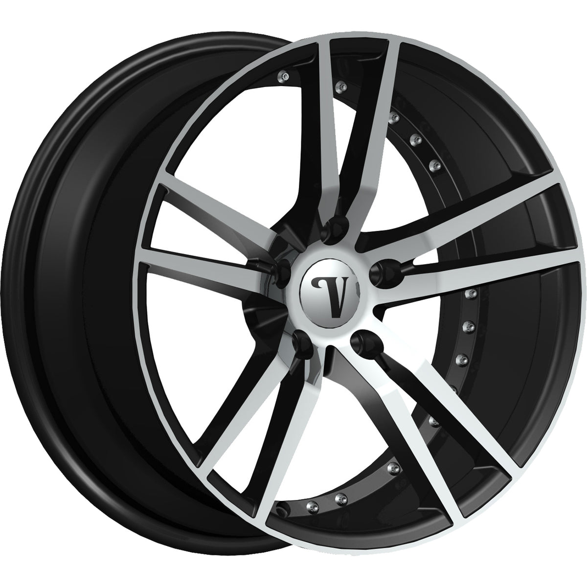 Velocity VW20R-M Black Machined Wheel