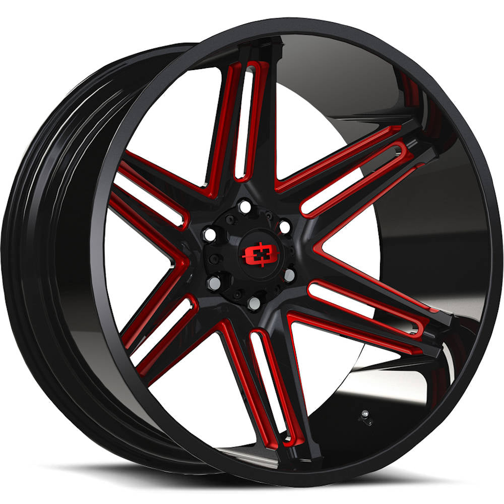 Vision Razor Black Red Milled Wheel