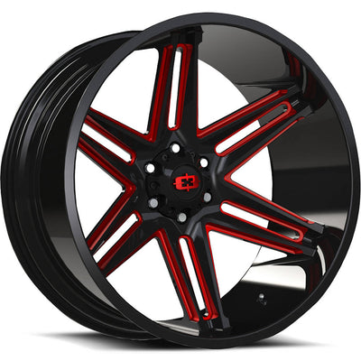 Vision Razor Black Red Milled Wheel