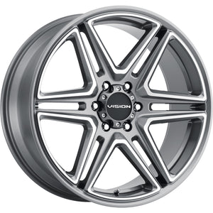 Vision Wedge Gray Machined wheel