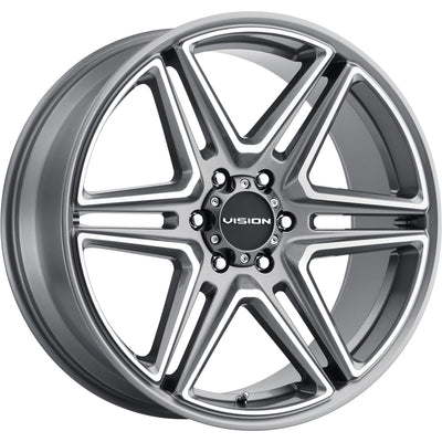 Vision Wedge Gray Machined wheel