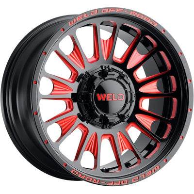 Weld Off-Road Scorch Black Red Milled Wheel