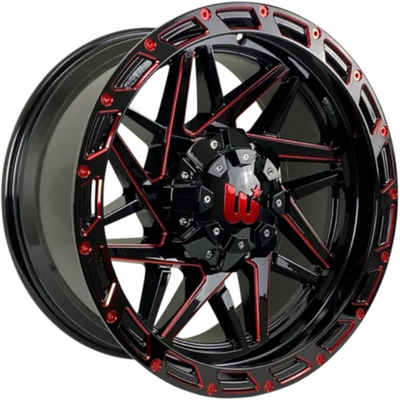 Wesrock Offroad Boulder Black Red Milled Wheel