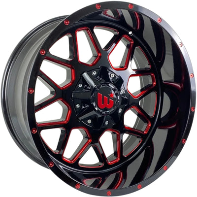 Wesrock Offroad Corral Black Red Milled Wheel
