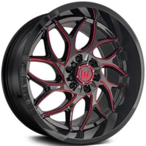 Wesrock Offroad Duke Black Red Milled Wheel