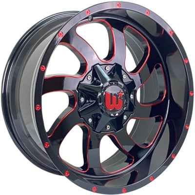 Wesrock Offroad Dusty Black Red Milled Wheel