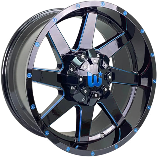 Wesrock Offroad Hunter Black Blue Milled Wheel