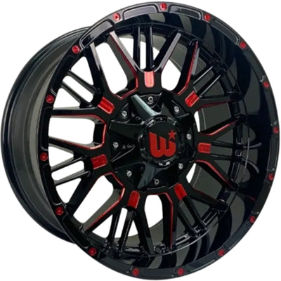 Wesrock Offroad Paxton Black Red Milled Wheel