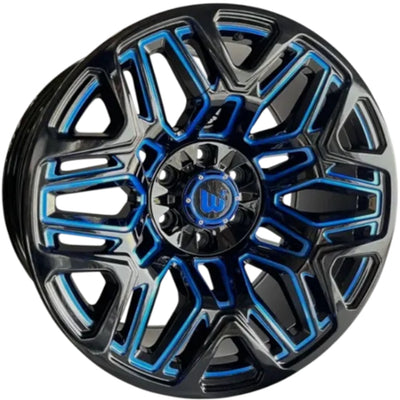 Wesrock Offroad Tundra Black Blue Milled Wheel