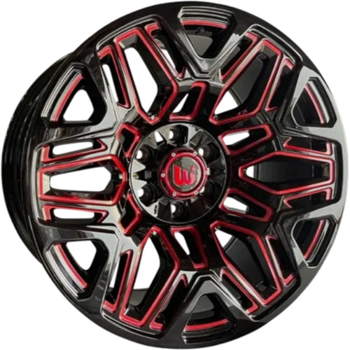 Wesrock Offroad Tundra Black Red Milled Wheel