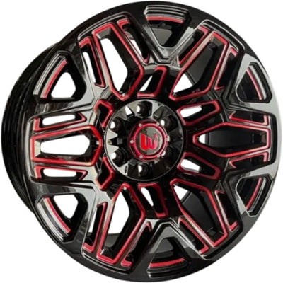 Wesrock Offroad Tundra Black Red Milled Wheel