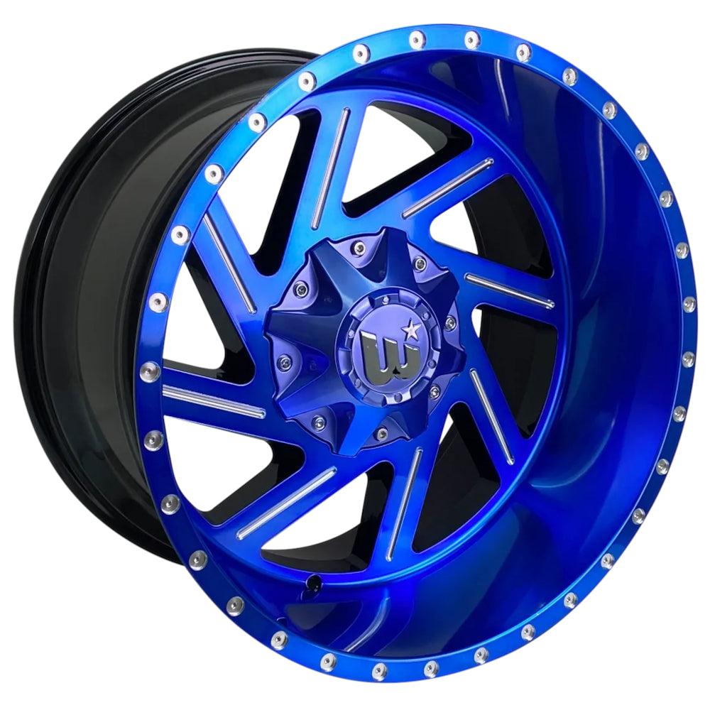 Western Off-Road Cactus Blue Milled Wheel