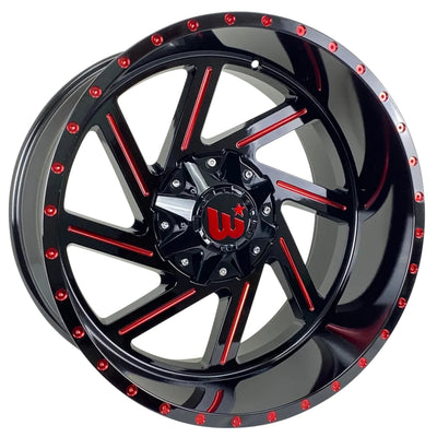 Western Off-Road Cactus Black Red Milled Wheel