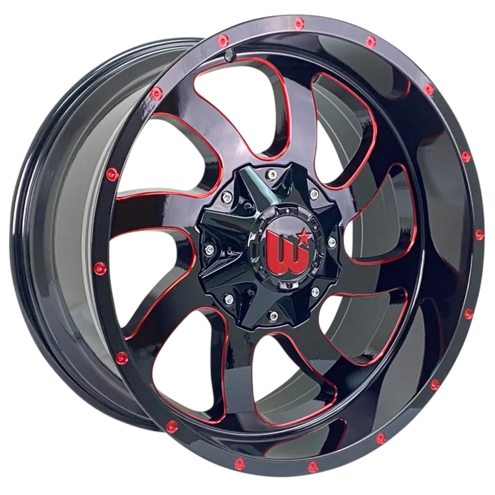 Western Off-Road Dusty Black Red Milled Wheel