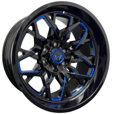 Western Off-Road Edge Black Blue Milled Wheel