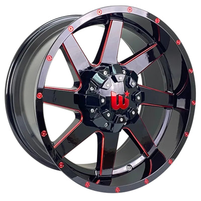 Western Off-Road Hunter Black Red Milled Wheel
