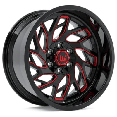 Western Off-Road MS83 Black Red Milled Wheel