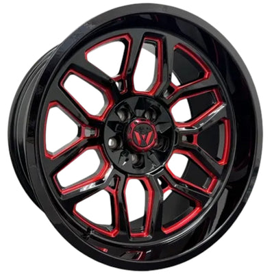 Western Off-Road Ranger Black Red Milled Wheel