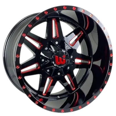 Western Off-Road Trail2 Black Red Milled Wheel