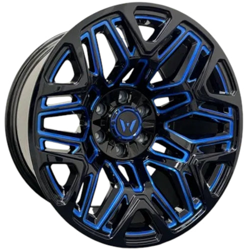 Western Off-Road Tundra Black Blue Milled Wheel