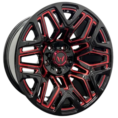 Western Off-Road Tundra Black Red Milled Wheel