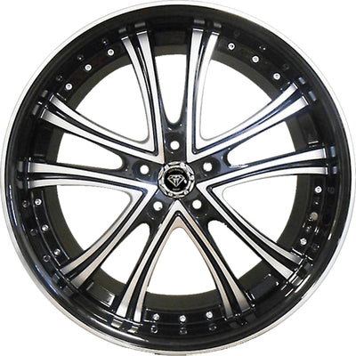 White Diamond W179 Black Machined Wheel