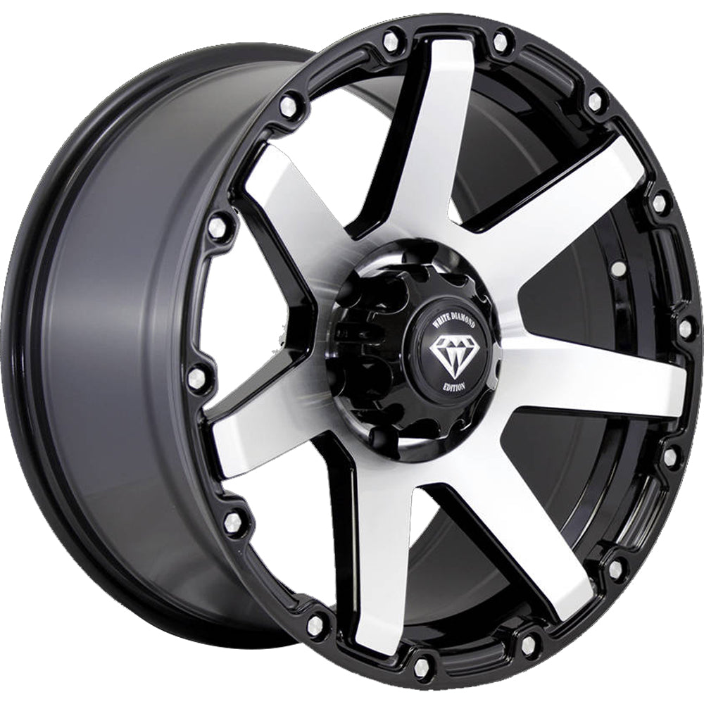 White Diamond W2804 Black Machined Wheel
