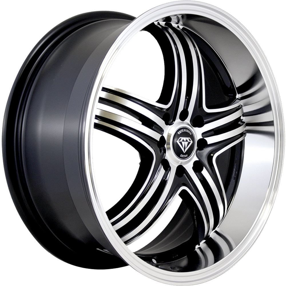 White Diamond W288 Black Machined Wheel