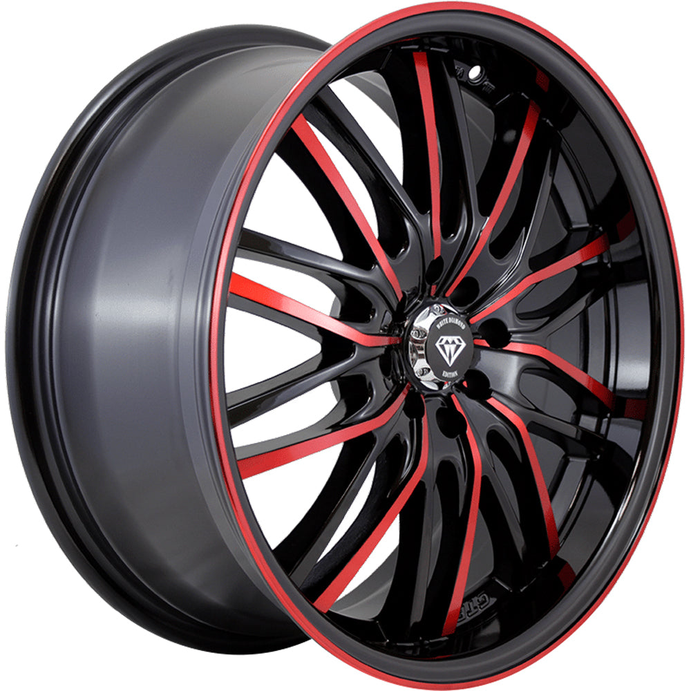 White Diamond W3108 Black Red Wheel