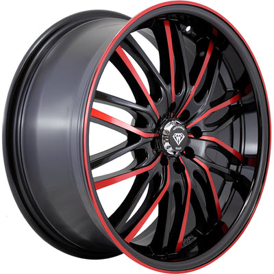 White Diamond W3108 Black Red Wheel