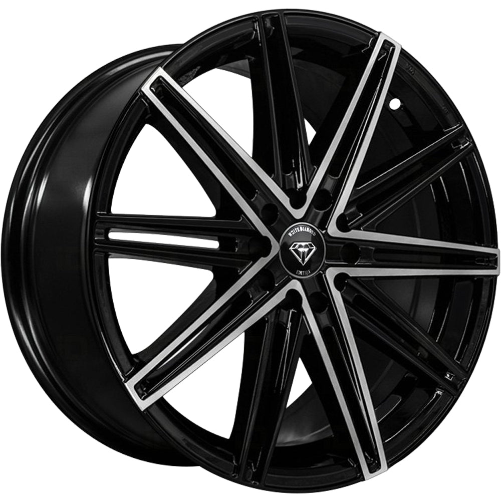 White Diamond W3250 Black Machined Wheel
