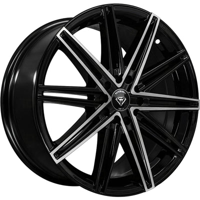White Diamond W3250 Black Machined Wheel